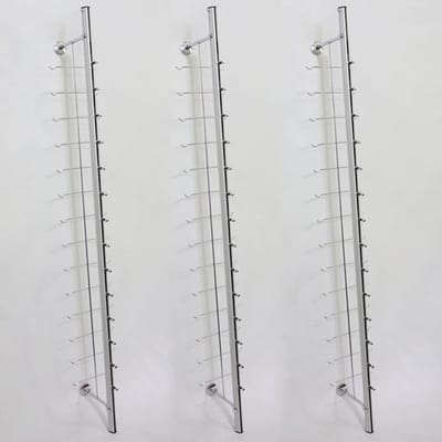 Brillenrek Wandmontage - Opbergrek Aluminium - Veilige Opslag - Krasbestendige Lenzen - 120 cm - Zilver
