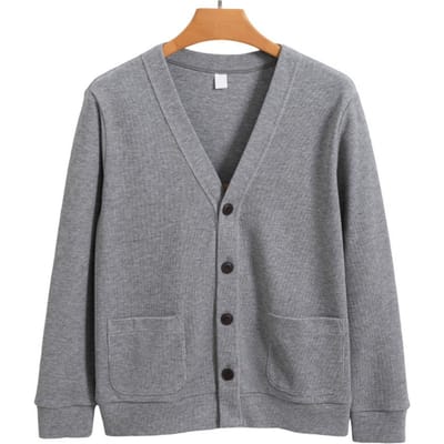 Herfst Winter Heren Vest V-hals Gebreid Effen Kleur Elastisch Effen Kleur Losse Knopen Eénrijig Formeel Zakelijk Stijl Zweet M