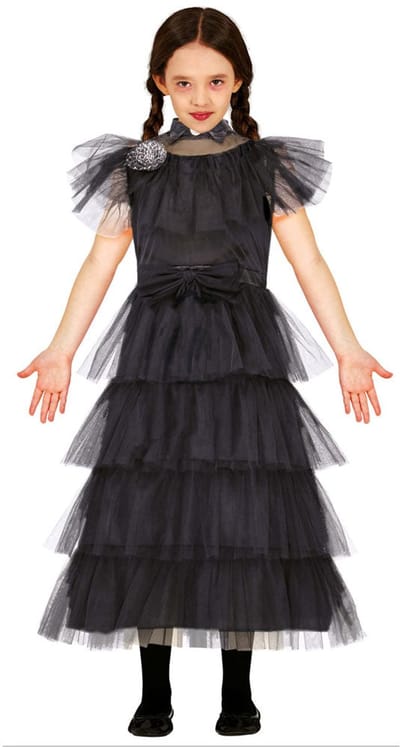 Costume Vêtements Mercredi Fille Gothique 7-9 Ans gray