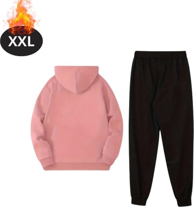 Nivard Joggingpak - Huispak - Volwassenen - Trainingspak - Comfortabel - Joggingsbroek - Tracksuit - Heren - Paris - Roze - XXL