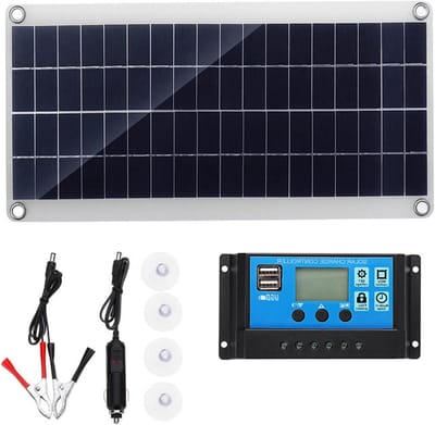 Zonnepaneel Kit - Draagbaar PV-module - Energie Opwekken - Hoge Conversie Efficiëntie - 300 Watt - Zwart