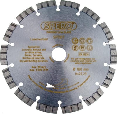 2x 125mm - Asgat 22,23mm Betonzaagblad PRO Beton Diamantzaag - SPERO