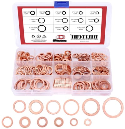 Hoogwaardige Koperen Wasmachine - 300 Stuks Platte Ring Koperen Washers Set - 12 Verschillende Maten voor Diverse Toepassingen