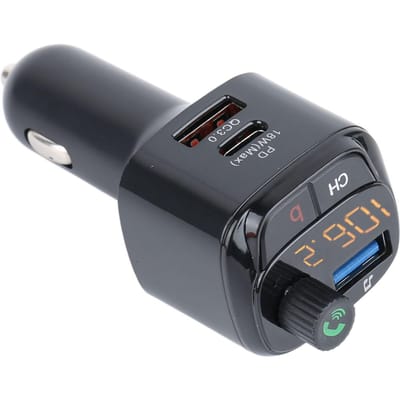 Adaptateur Bluetooth Voiture V5.0 Transmetteur FM Bluetooth Lecteur de Musique MP3 avec Double Charge USB black