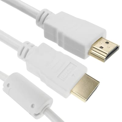 BeMatik - HDMI 2.0 Ultra HD 4K TV videokabel mannelijk naar mannelijk wit 1 m