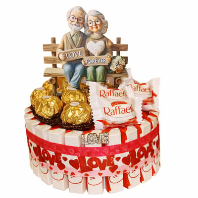 Snoeptaart “Love Forever” – Luxe Chocoladecreatie - Luxecadeaumanden