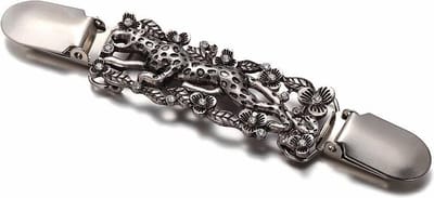 Fako Bijoux® - Vestsluiting - Vestclip - Sjaalspeld - Vestklem - Panter - Strass  - Zilverkleurig