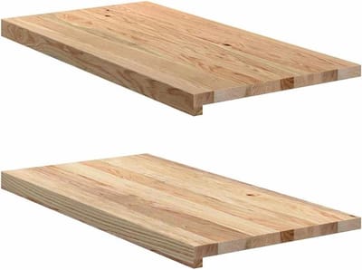 Houten Vensterbanken - Raamplank Houten - Raam Decoratie - Massief Eikenhout - 80x40x2 cm - Naturel