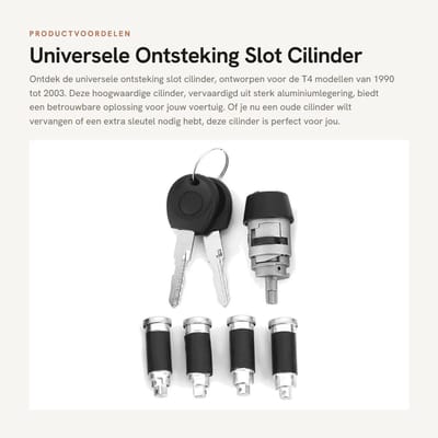 Dailygoods- Ontstekingsslot Hoogwaardige Aluminiumlegering - Universeel Ontstekingsslot - Sleutel - Duurzaam - Robuust - Corrosiebestendig - Contactslot