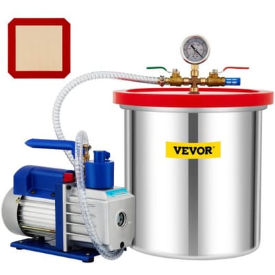 VEVOR Vacuümpomp Vacuümpomp Vacuümkamerkit 5 Gal 5CFM 1/3HP 1 Stage