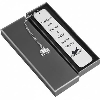 Dailygoods- Boekenlegger Roestvrij Staal - Grappige Metalen Bladwijzer - Cadeau voor Boekenliefhebbers - Huisdieren Thema - Hypoallergeen - Levenslang Houdbaar