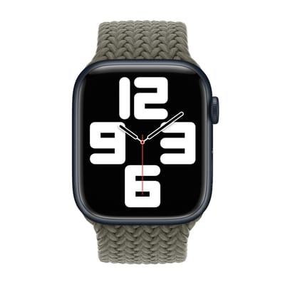 Gevlochten solobandje voor de Apple Watch | 44/45/46/49 mm - Maat 11 - Olive