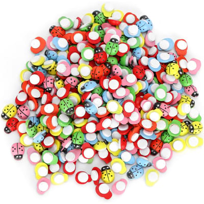 300 Stuks Houten Lieveheersbeestjes Landschapssimulatie Kleine Ambachten Scrapbooking DIY Decoratie Accessoires red