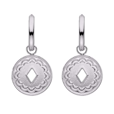 Victorious Dames Oorbellen Zilver – Rond met Ruit – 2.5CM
