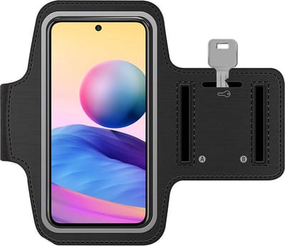 Arara Armband Geschikt voor Xiaomi Redmi Note 10 (5G) sportarmband - hardloopband - Sportband hoesje - zwart
