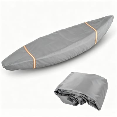 Kajakhoes met Reflecterende Strepen Universele Kanohoes Eenvoudig in Gebruik Beschermt Kajak Op Het Strand Of In De Tuin Grey 5.5m