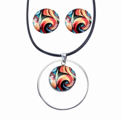 2-Delige set Sangria ketting met clip oorbellen - Charme Bijoux