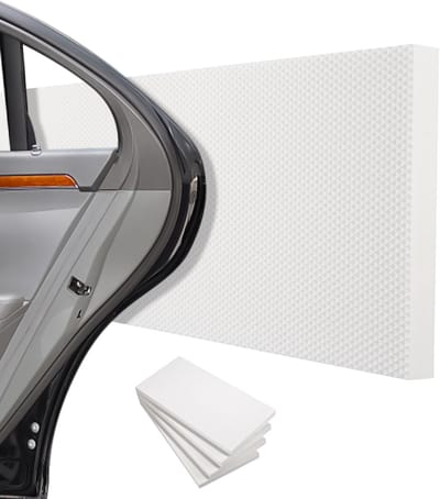 Set van 4 Schuim Wandbeschermers Zelfklevend voor Garage en Muur - 40x20x2 cm Wit