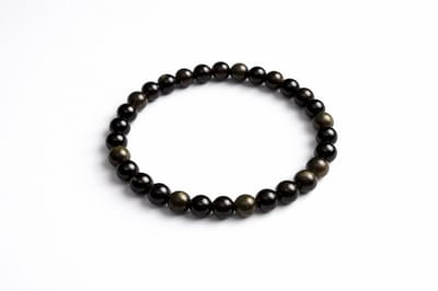 Goud Obsidiaan Armband – 6 mm Edelsteen Beads – Natuursteen Bracelet – Unisex Sieraad – Energie & Balans
