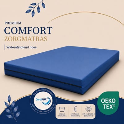 Easy Bedden® Zorgmatras Matras - Incontinentie - Waterdicht - Medium Koudschuim HR45 - 140x200 - circa 20 cm - Anti Bacterieel - CertiPUR® en Oekotex gecertificeerd - 100 % Veilig