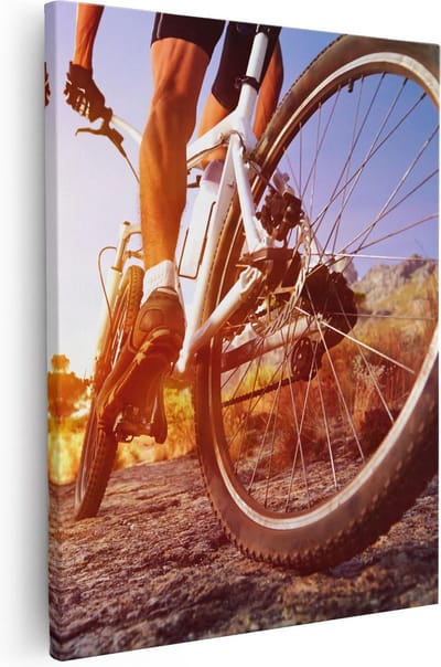 Artaza Canvas Schilderij Fiets - 40x50 cm - Wanddecoratie Zon - Muurdecoratie Sport - Kamer Accessoires