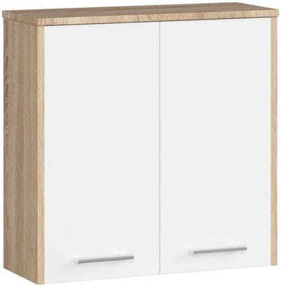 Hangende Badkamerkast FIN W60 met 2 Deuren / AKORD Furniture Factory / Sonoma Eik - Wit / 60 x 60 x 22,5 cm