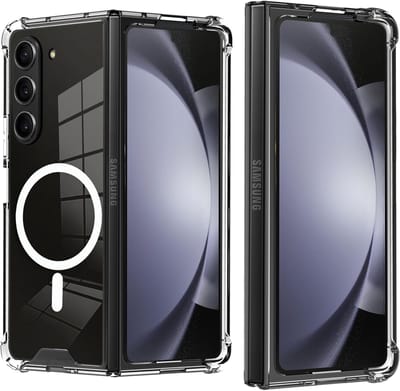 MagSafe hoesje Geschikt voor Samsung Galaxy Z Fold 6 Transparant Silicone Shockproof Hoesje - Schokbestendig TPU hoesje Samsung Z Fold 6