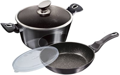Berlinger Haus Carbon Pro Serie - Pan en Koekenpan - 24cm - Granieten Coating - Soft-Touch Handgreep