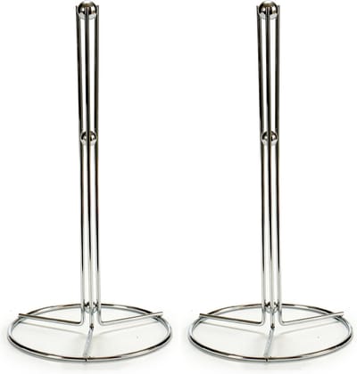 Arte R - 2x stuks stijlvolle metalen keukenrolhouders rond 15 x 31 cm