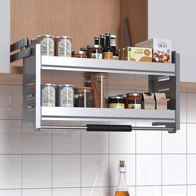 Kast Uittrekrek - Keuken Organizer - Keuken Opbergen - Hydraulisch Lift Systeem - 650 mm - Grijs
