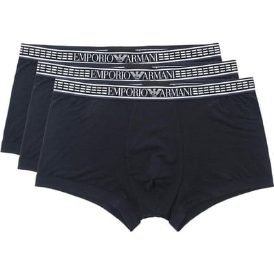 Emporio Armani Boxer à Imprimé Lettres Logo Lot de 3 Sous-vêtements Homme Noir 1113572-R7287-0435 M gray