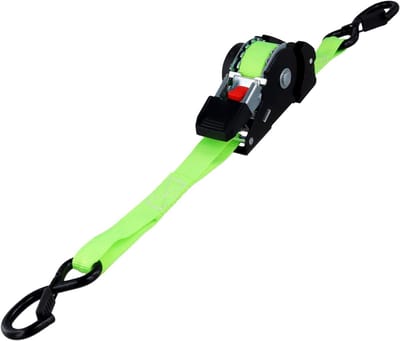SnelShoppen - 25mm x 3m Automatische Lashing Strap met Ratchet en Haak, 340kg Spanning Band, Retractable Lashing Straps voor Motorfiets, Kajak, Fietse