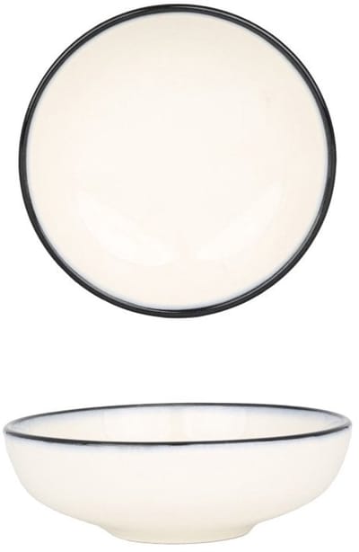 Bonna Serveerschaal - Linea Black - Porselein - 10 cm - set van 2