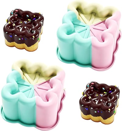 Set van 2 vierkante siliconen bakvormen voor cake, brood, muffins en quiche - ideaal voor bakken