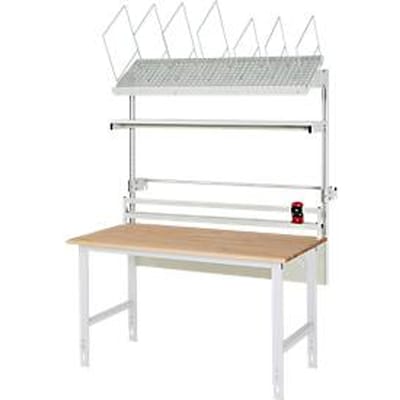 Rau verpakkingstafelsysteem 03 Werktafel serie Tom, B 1500 x D 1000 x H 760-1080 mm, massief beukenhouten blad, tot 500 kg