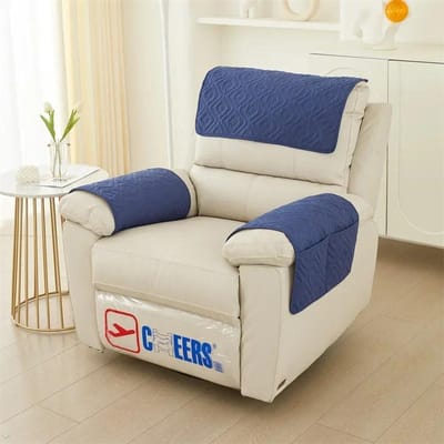 3 STUKS Hoofdsteunhoes voor Relaxfauteuil Effen Kleur Enkele Banken Combinatie Slipcover met Opbergzakken Stofdichte Sofahoes