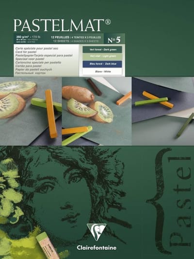 Clairefontaine Pastelmat - Papier voor pastelkrijt - blok no.5 - assorti - 360 g - 30 x 40 cm - 12 vellen