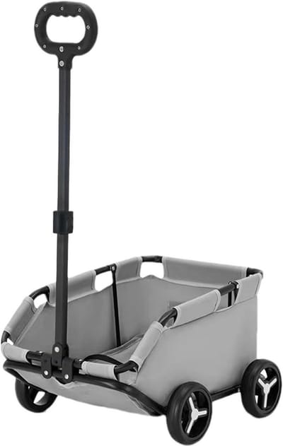 Lichtgewicht Opvouwbare Huisdier Wandelwagen - 4 Wielen Compact Draagtas voor Kleine Honden en Katten tot 7 kg - Reisbare Rollende Carrier met Intrekbare Handgreep