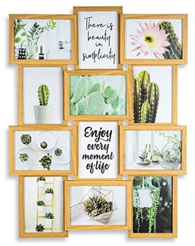 Solidchoice - Houten Fotolijst Eiken Natuur Bruin - Voor 12 Foto's van 13x18cm