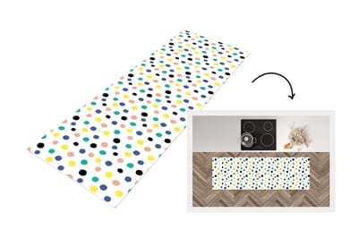 Keukenloper - Loper keuken - Stippen - Patronen - Geel - 150x50 cm - Keukenloper vinyl