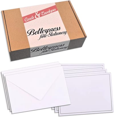 50 Witte Blanco Kaarten met Enveloppen DIN A6+ / C6 - Voor Brieven, Kaartjes of Bedankjes