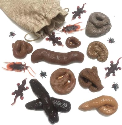 Grappige aprilgrappen met nep-insecten en een jute tas voor Halloween en feestjes