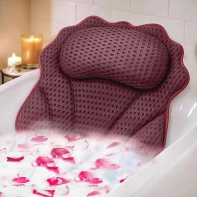 Ergonomisch Luxe Badkussen met Hoofd-, Nek-, Schouder- en Rugsteun - 4D Badkussen met Sterke Zuignappen voor Alle Badkuipen
