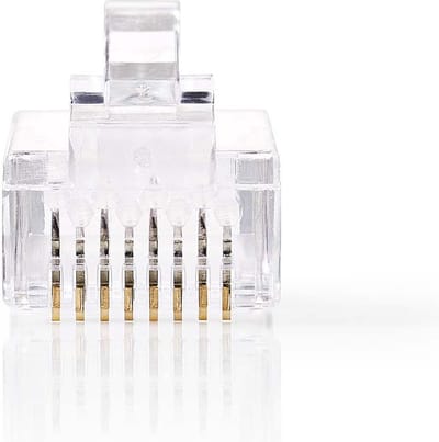Nedis RJ45-Connector - Male - Stranded UTP CAT6 - Recht - Verguld - 10 Stuks - Polycarbonate - Transparant - Doos