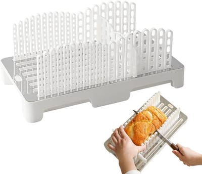 Broodsnijmachine - Bakgereedschap - Gelijkmatig Snijden - Verstelbare Breedte - 35 x 20 x 14.5 cm - Wit