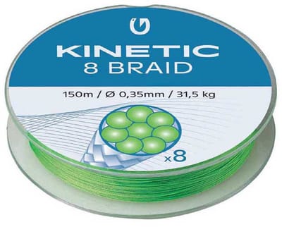Kinetic 8 150 M Gevlochten Vislijn Zilver 0.120 mm