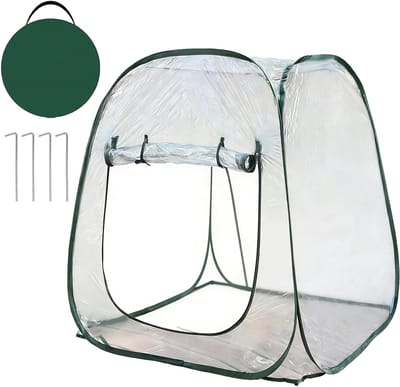 Kleine kas buiten - Mini plantenhoes - Planten beschermen - Windbestendig frame - 98x98x98 cm - Transparant