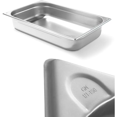 HENDI Gastronorm container – versterkte hoeken – 21L – 150mm hoog – roestvrij staal