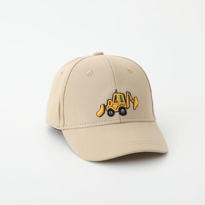 Baby Jongens Pet Bulldozer Geborduurd Gewassen Katoen Zomer Kinderen Baseball Petten Baby Meisjes Hoed 50-54cm Geschikt voor 2-8 Jaar Kinderen 50-52CM beige