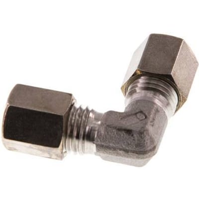 6L RVS L-Knelfitting 90 graden 315 Bar DIN 2353 - FL2E-O-ST-06-L